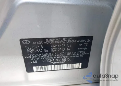 2016 Hyundai Sonata Sport from USA, damaged, VIN 5NPE34AF9GH356158